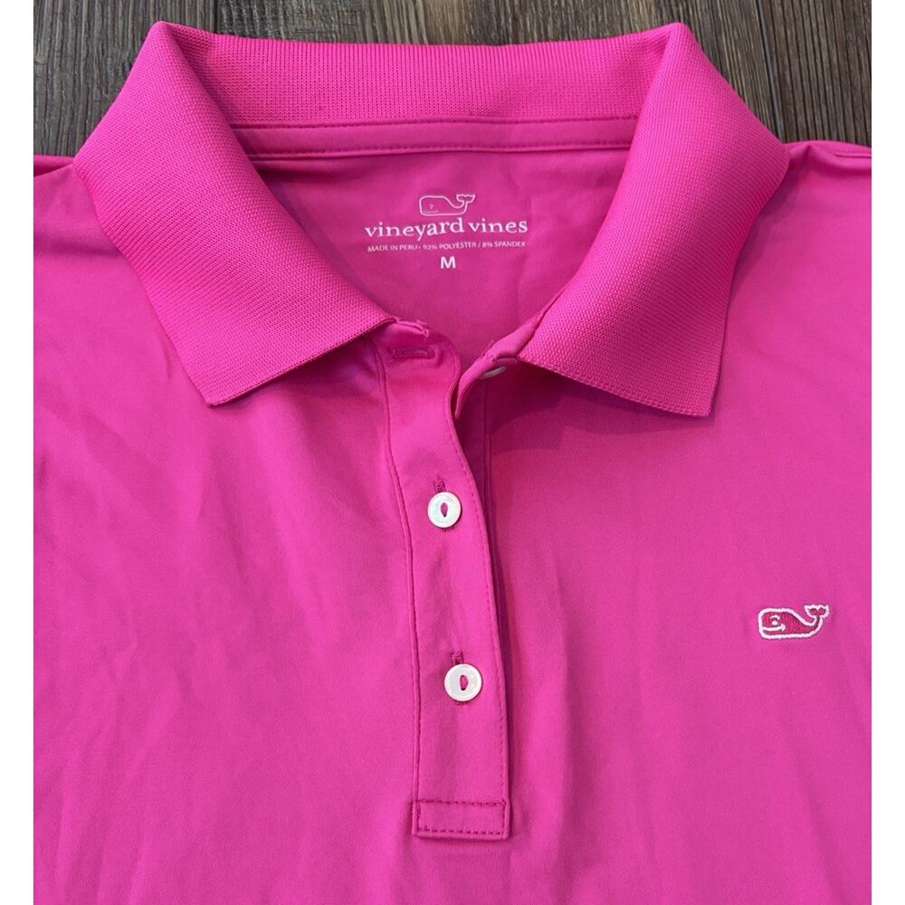 Vineyard Vines Women’s Sleeveless Performance Polo Hot Pink Preppy Golf Medium - Picture 2 of 4